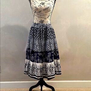 Elegant Navy and White Women's Skirt